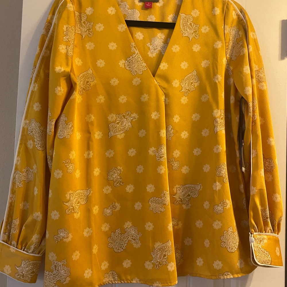 New Vince Camuto Womens Printed Pullover Blouse